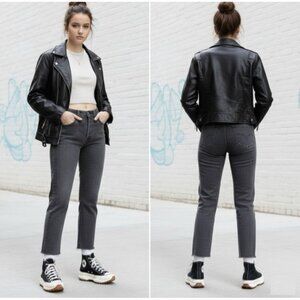 ⭐Levi's 501 Original Cropped Jeans Womens 27x26 Button Fly 27x26 Denim Gray New⭐